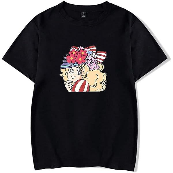 WJHYWDH New Candy Candy Anime T-Shirt Merch Casual Short Sleeved T